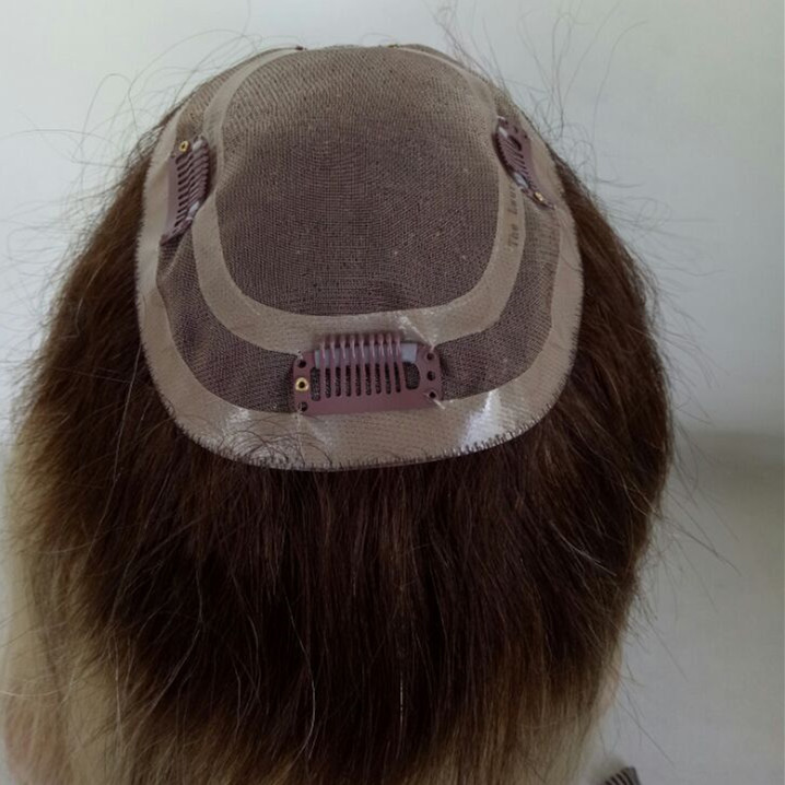  Human hair toupee for women, Ombre color womens toupee,100% unprocessed human hairHN185
